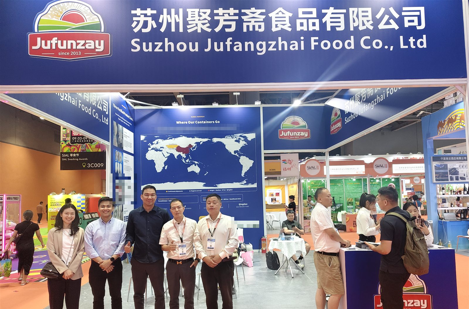Jufangzhai export team at booth 3D005, SIAL Guangzhou 2026